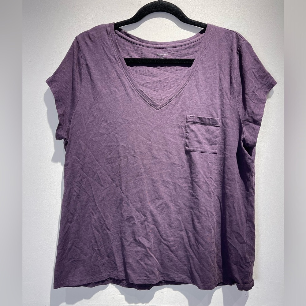 Garnet Hill cotton v neck weekender t-shirt XL